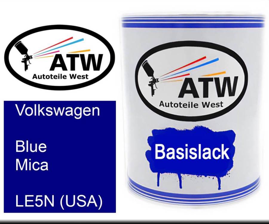 Volkswagen, Blue Mica, LE5N (USA): 1L Lackdose, von ATW Autoteile West.